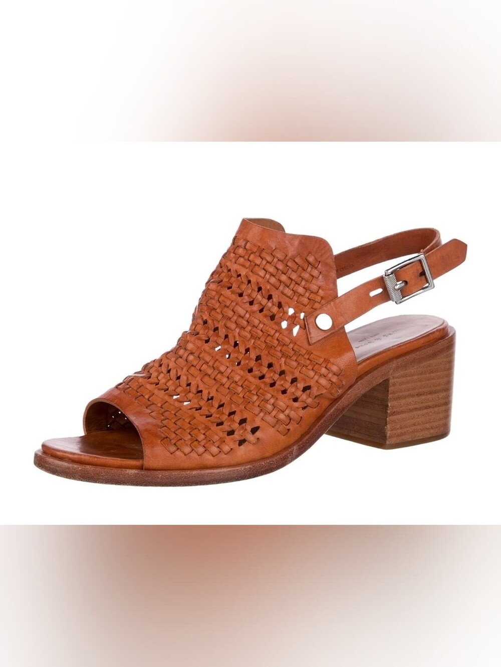 Rag & Bone Wyatt Woven Leather Slingback Sandals Size 37